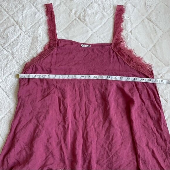 Free People Intimately | Dobby Dot Eyelash Strap Tank Top "Rose" | Size Large - Picture 6 of 7